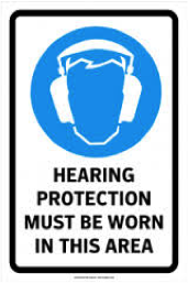 CHP audiometric testing - hearing protection sign